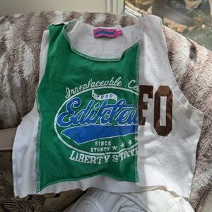 Edikted Green and White Kids Tank Top